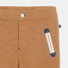 Pantalon enfilable maille fantaisie côtelée marron bébé garçon
