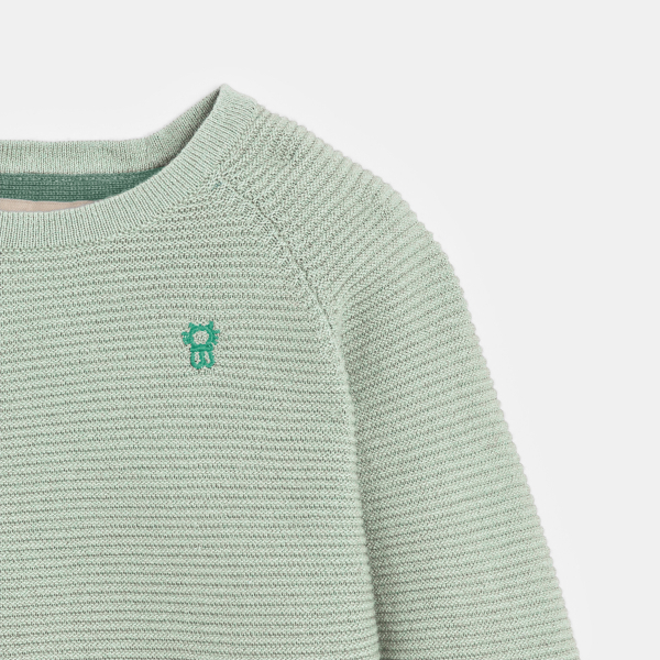 Pull brassière maille tricot vert naissance