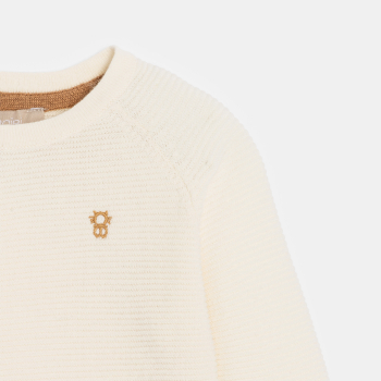 Brassière en maille tricot blanc écru naissance