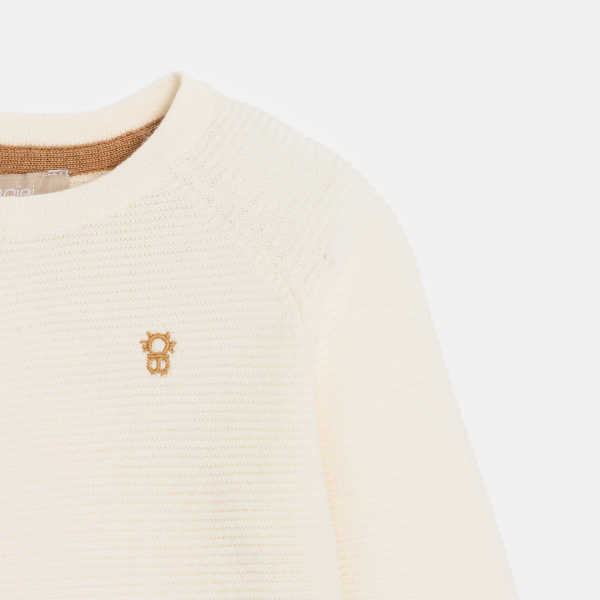 Brassière en maille tricot blanc écru naissance