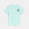 Baby boy's blue-green patterned T-shirt