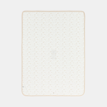 Newborn white cotton gauze embroidered blanket