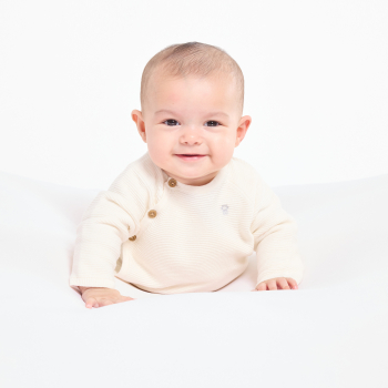 Brassière en maille tricot blanc écru naissance