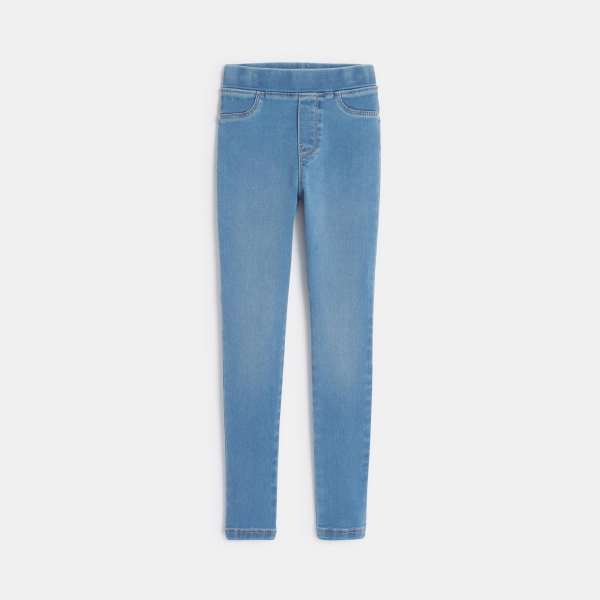 Girls' blue denim extra stretch tregging