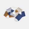 Chaussettes basses jacquard bleu bébé garçon (lot de 5)
