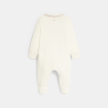 Unisex white textured sleepsuit from birth