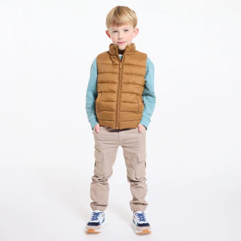 Pantalon cargo en toile beige garçon