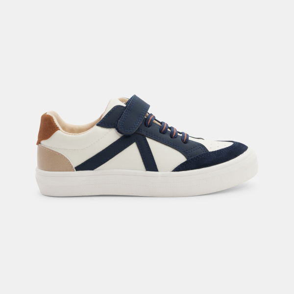 Boy's low-top beige streetwear trainers