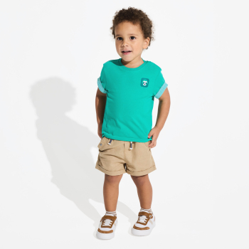 Short en lin et coton beige bébé garçon