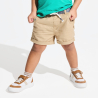 Short en lin et coton beige bébé garçon