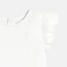 Baby girl's white T-shirt with broderie anglaise sleeves