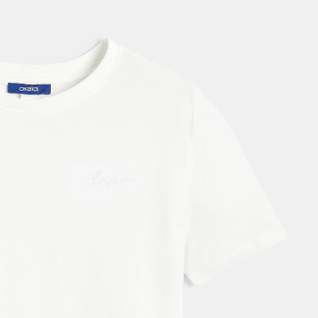 Girls basic plain white T-shirt