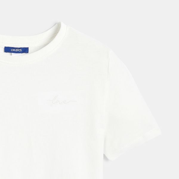 Girls basic plain white T-shirt