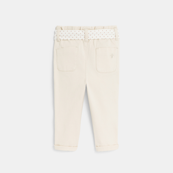 Baby girl's beige high rise trousers