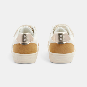Girl's  beige shiny streetwear trainers