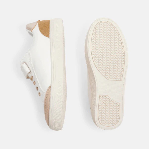 Girl's  beige shiny streetwear trainers