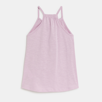 Girl's plain lilac vest top with crochet detail
