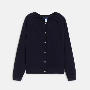 Cardigan fin bleu Fille