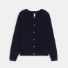 Girl's black fine-knit cardigan