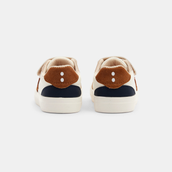 Baby boy's beige low-top leather trainers