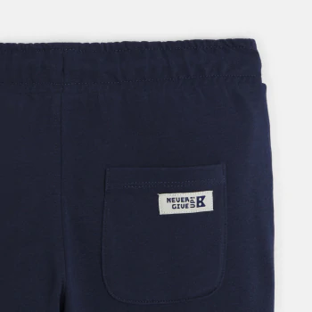 Jogging en molleton light uni marine Garçon