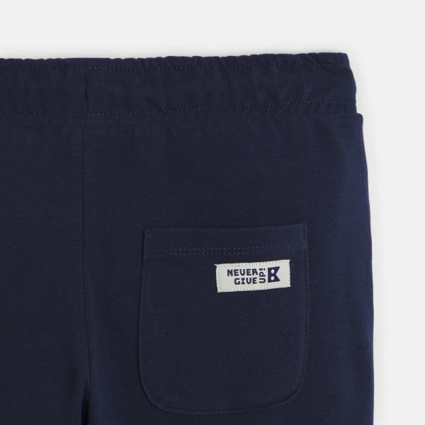 Jogging en molleton light uni marine Garçon