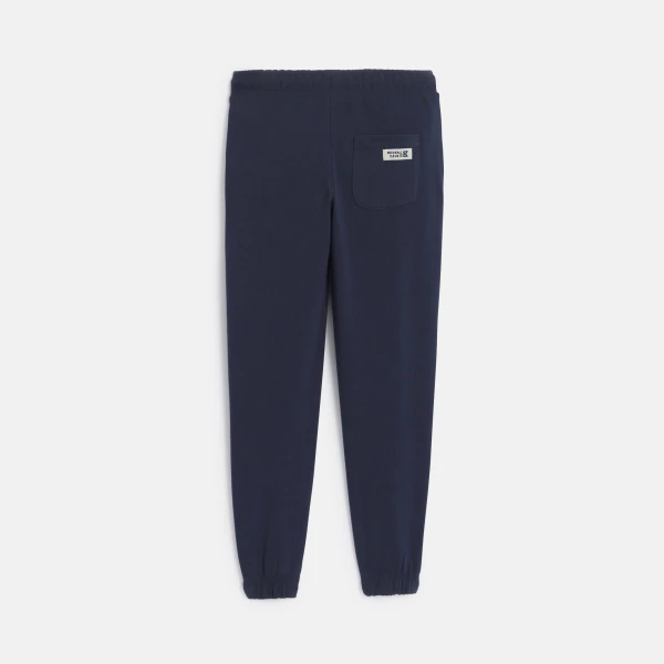 Jogging en molleton light uni marine Garçon