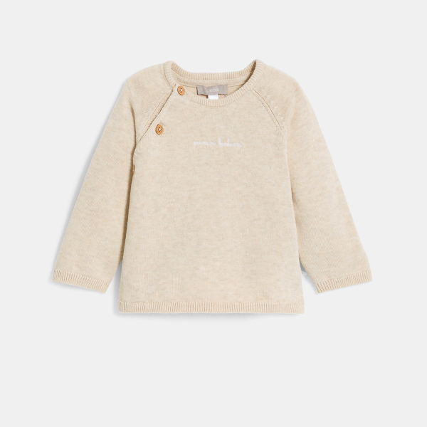 Baby girl's pink knitted jumper and trousers