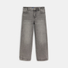 Girl's faded grey wide-legged jeans