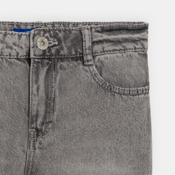 Jean large gris délavé Fille