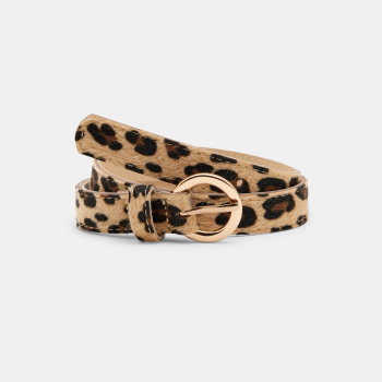 Girl's brown leopard print belt