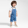 Salopette courte denim bleue bébé garçon
