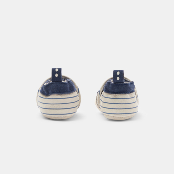 Chaussons cuir chien bleu bébé garçon