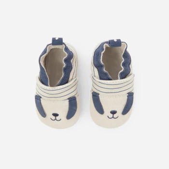 Baby boy's blue leather dog booties