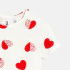 Girls' white heart print shorty pyjamas