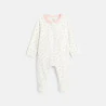 Baby girl's white velvet floral sleepsuit
