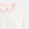 Baby girl's white velvet floral sleepsuit