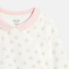 Baby girl's white velvet floral sleepsuit