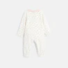 Baby girl's white velvet floral sleepsuit