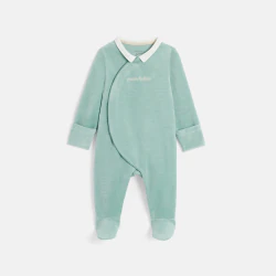 Dors-bien velours côtelé vert bébé garçon