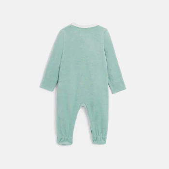 Dors-bien velours côtelé vert bébé garçon