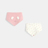 Bavoir triangle souris rose bébé fille (lot de 2)