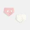 Bavoir triangle souris rose bébé fille (lot de 2)
