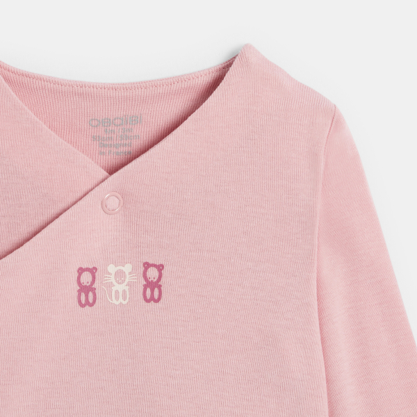 Body évolutif maille rose bébé fille naissance (lot de 2)