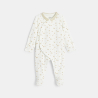 Baby boy's beige velvet star sleepsuit