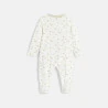 Baby boy's beige velvet star sleepsuit