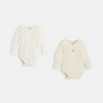 Unisex baby green stars bodysuit (set of 2)