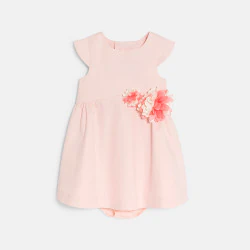 Robe fleur relief rose bébé...