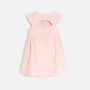 Baby girl's pink dress with textured rose