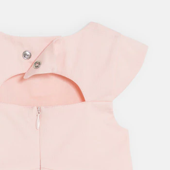 Baby girl's pink dress with textured rose